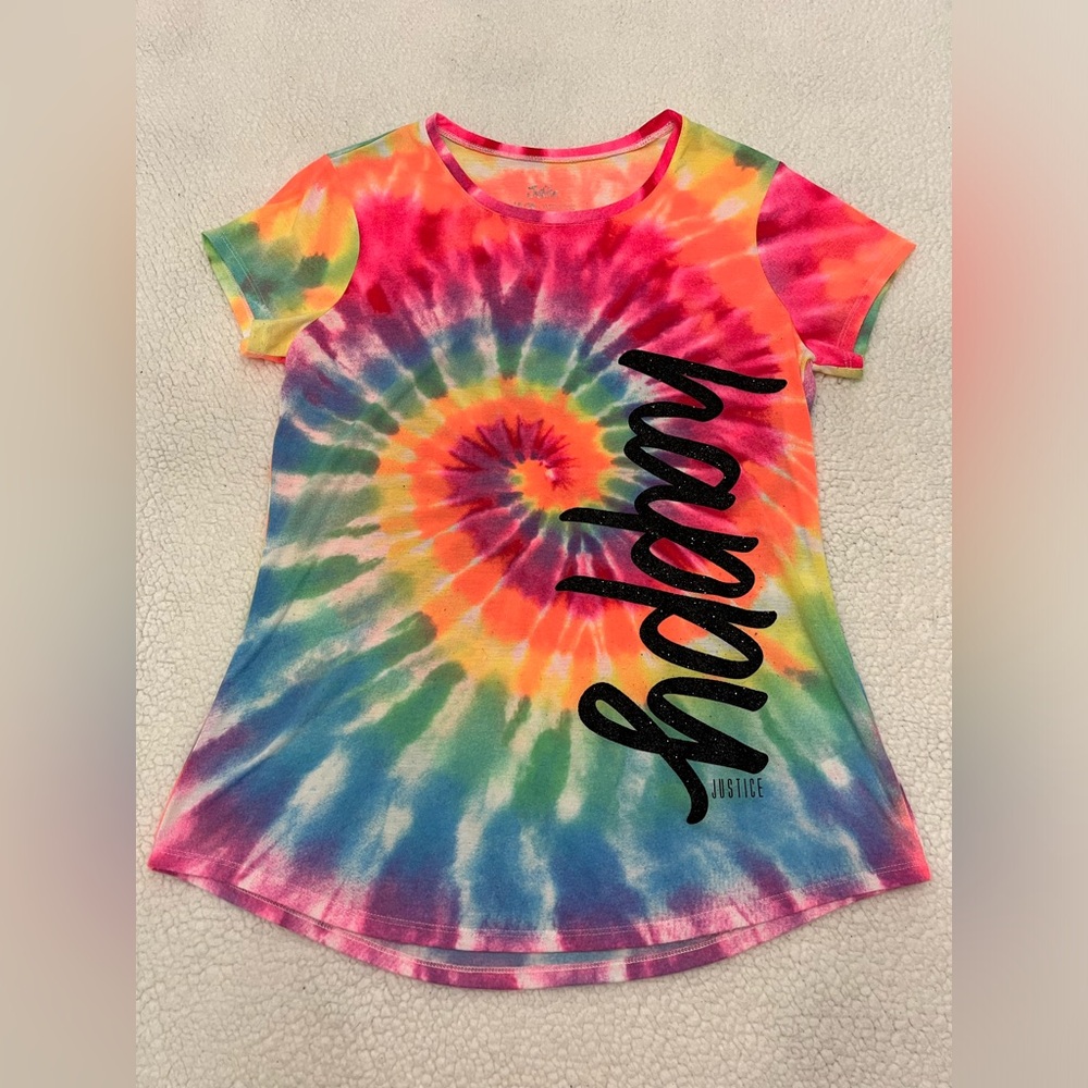 Girls Justice tie-dye shirt, girls size 18/20.